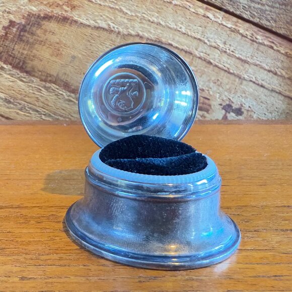 Birks Regency Silver-plated Round Ring Box - Picture 1 of 4